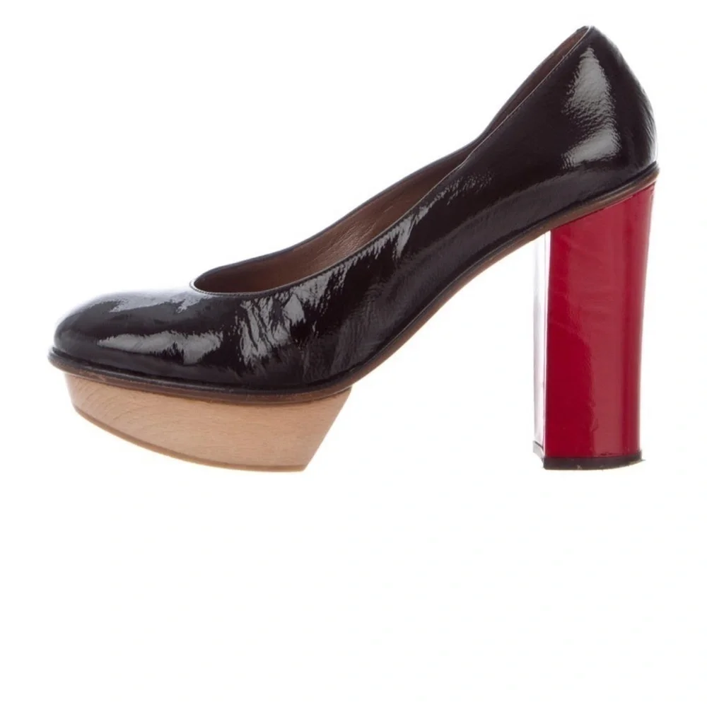 Marni platform patent pumps
